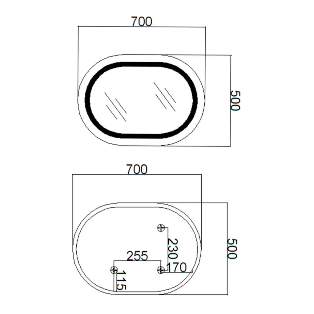 Дзеркало Qtap Gemini 500х700, з LED-підсвічуванням та антизапотіванням (QT2578R5070)- Фото 2