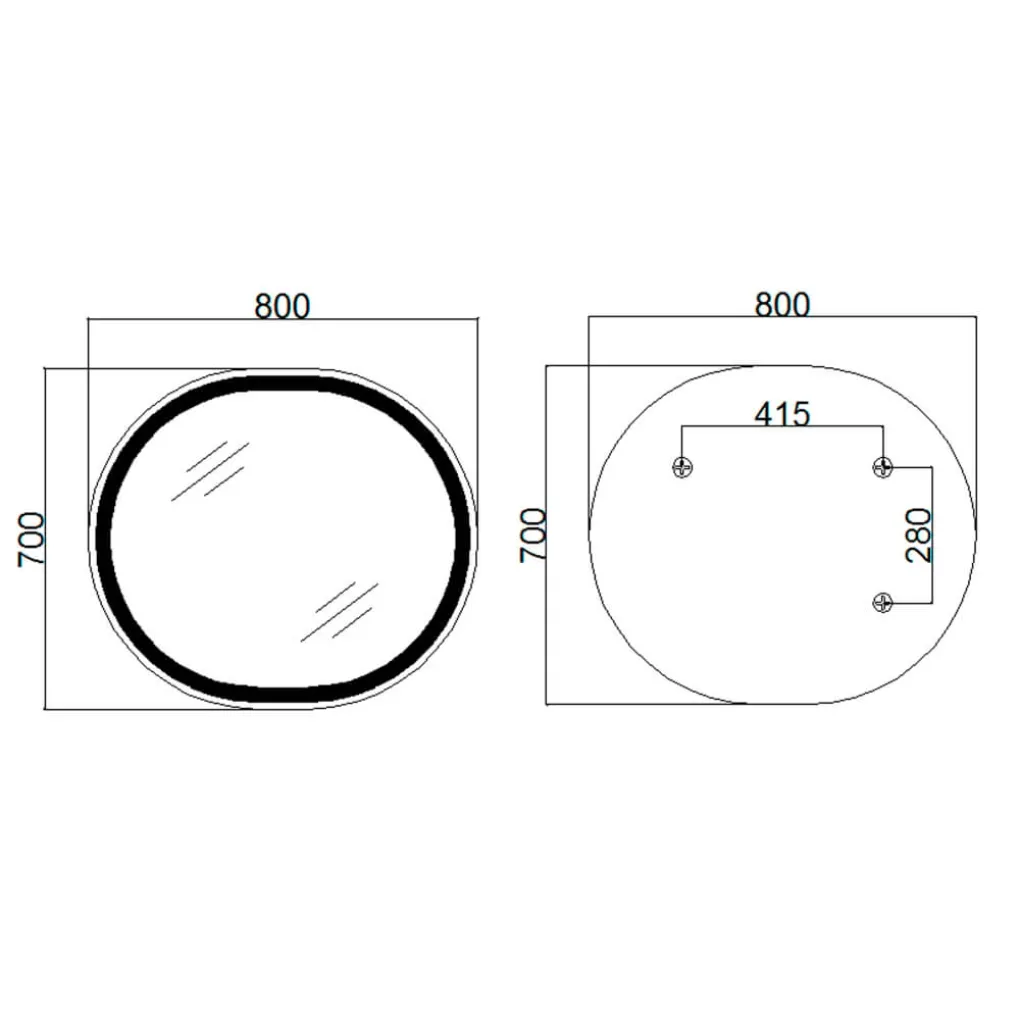 Дзеркало Qtap Gemini 800х700 White, з LED-підсвічуванням та антизапотіванням (QT2578R8071W)- Фото 2