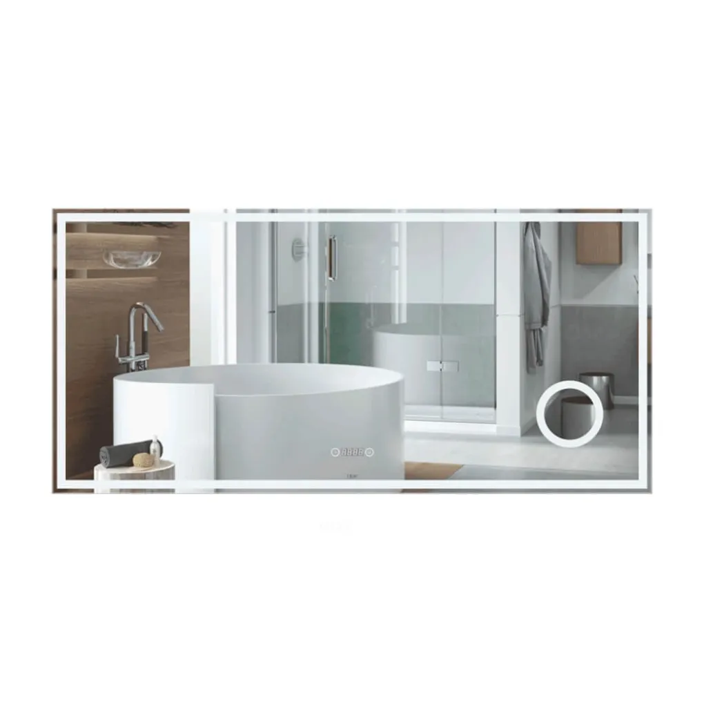 Дзеркало Qtap Stork 1400х700 з LED-підсвічуванням та цифровим годинником (QT1578142270140W)- Фото 1