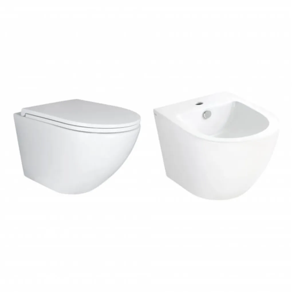 Комплект Qtap Robin 2 в 1: унитаз подвесной Ultra Quiet + биде подвесное- Фото 1