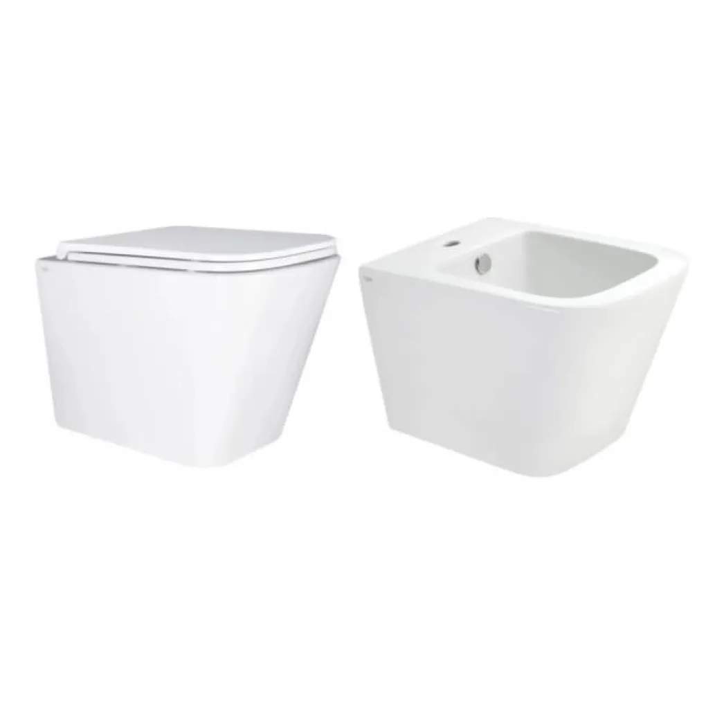 Комплект Qtap Tern 2 в 1: унитаз подвесной Ultra Quiet + биде подвесное- Фото 1