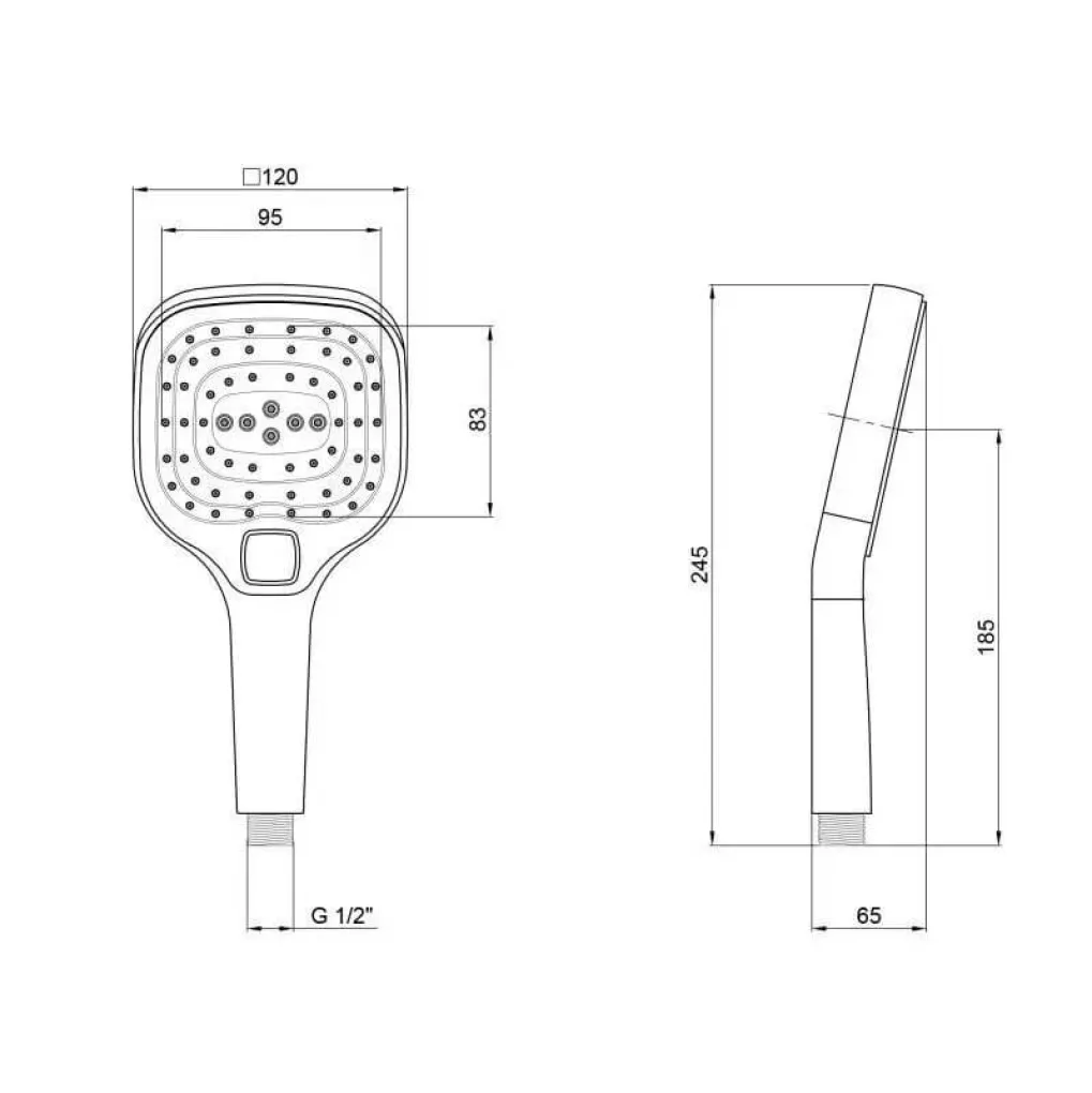 Лейка для ручного душа Qtap Rucni 120х120 Chrome- Фото 4