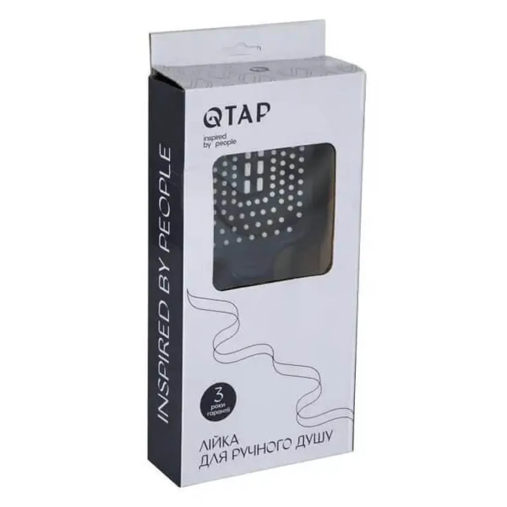 Лейка для ручного душа Qtap Rucni 140x95 Black Matt- Фото 3