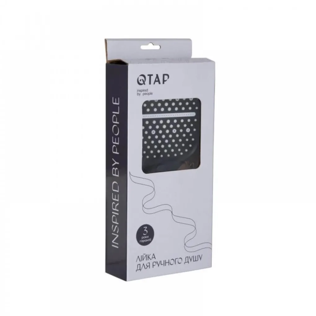 Лейка для ручного душа Qtap Rucni 260x120 Black Matt- Фото 4