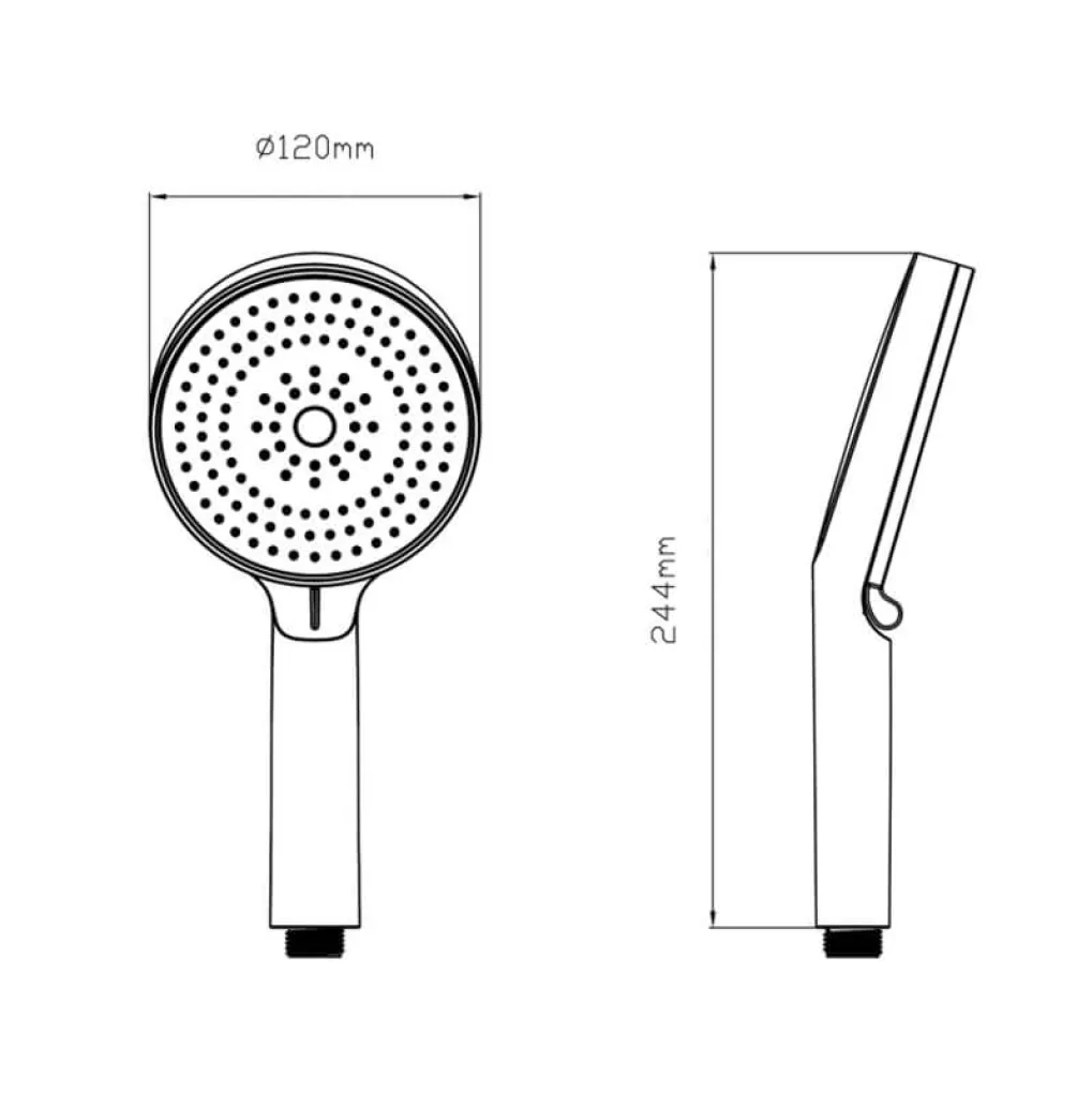 Лійка для ручного душу Qtap Rucni D 130 Black Matt- Фото 4