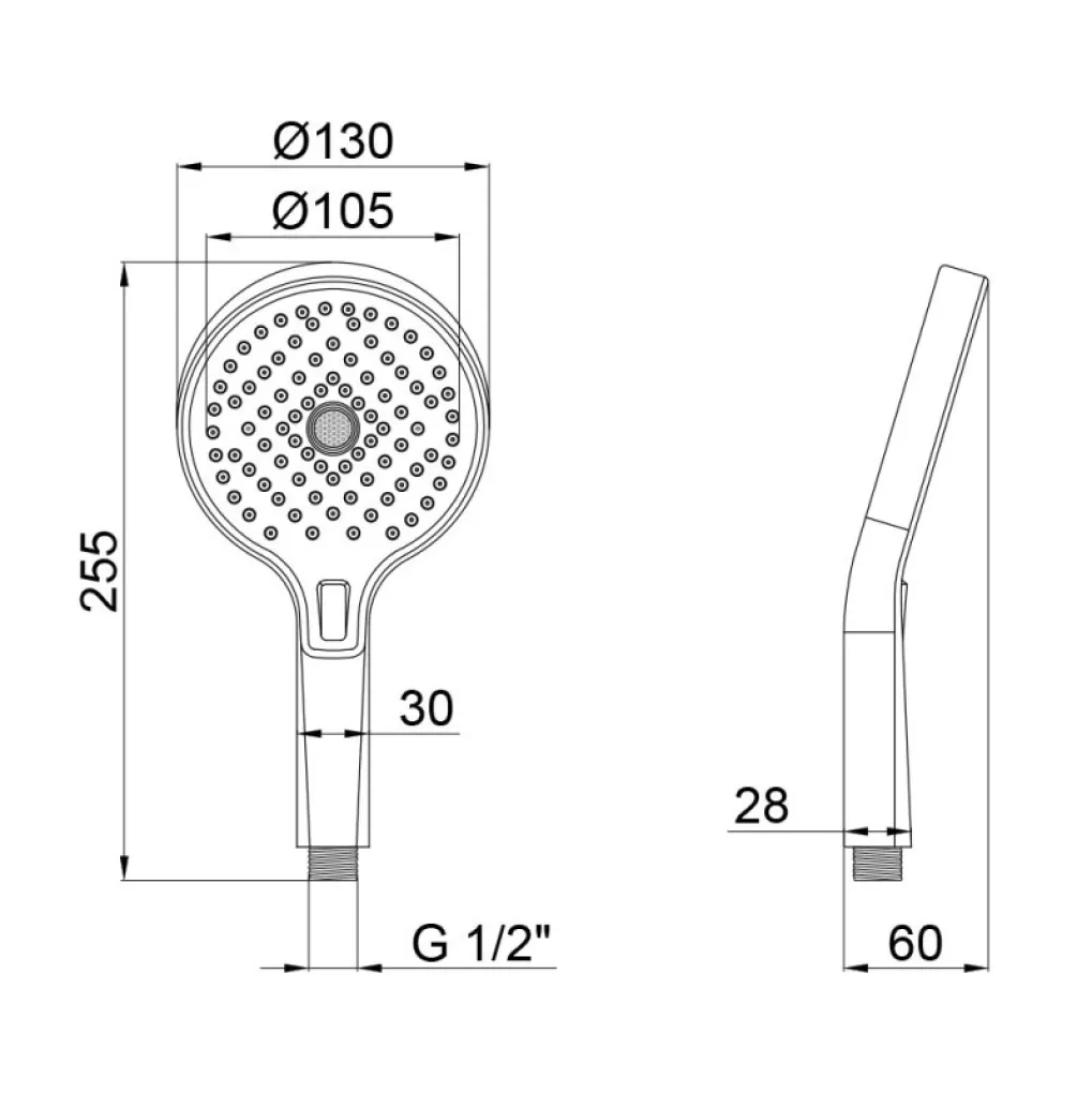 Лейка для ручного душа Qtap Rucni 130 мм хром (QTRUCA133O3KCW)- Фото 3
