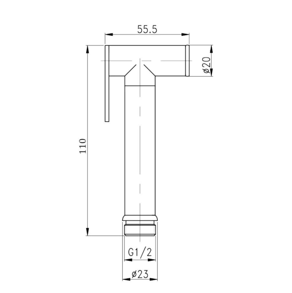 Лейка для гигиенического душа Qtap Rucni черный матовый (QT889910842855OB)- Фото 2