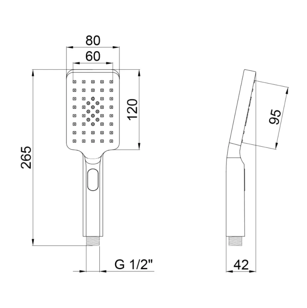 Лейка для ручного душа Qtap Rucni 120х80, черный матовый (QTRUCA121N3KBB)- Фото 2