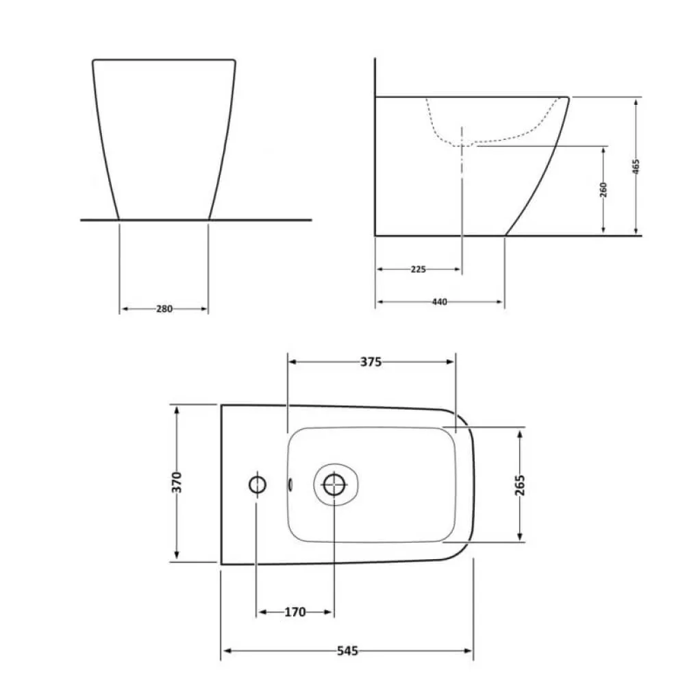 Напольное биде Qtap Crow White (QT05443370W)- Фото 4