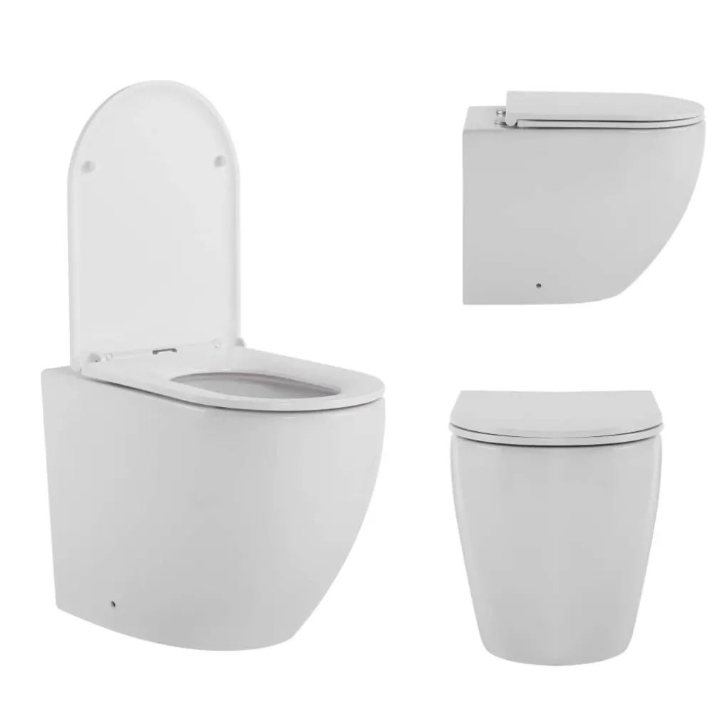 Підлоговий унітаз Qtap Robin Ultra Quiet + бачок прихованого монтажу з сидінням та круглою клавішою змиву (хром)- Фото 4