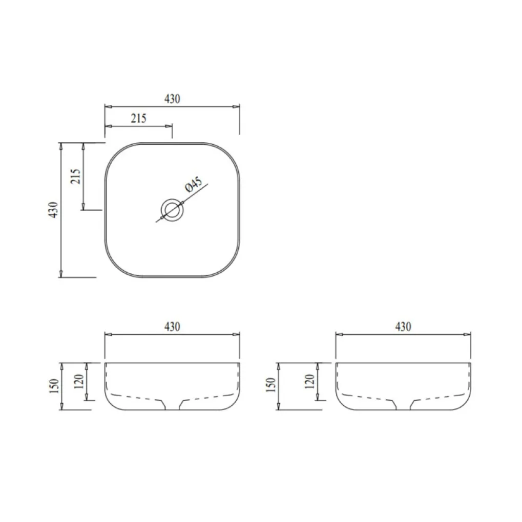 Раковина-чаша накладная Qtap Kolibri 430х430х150 белый (QT1011K396WN)- Фото 3