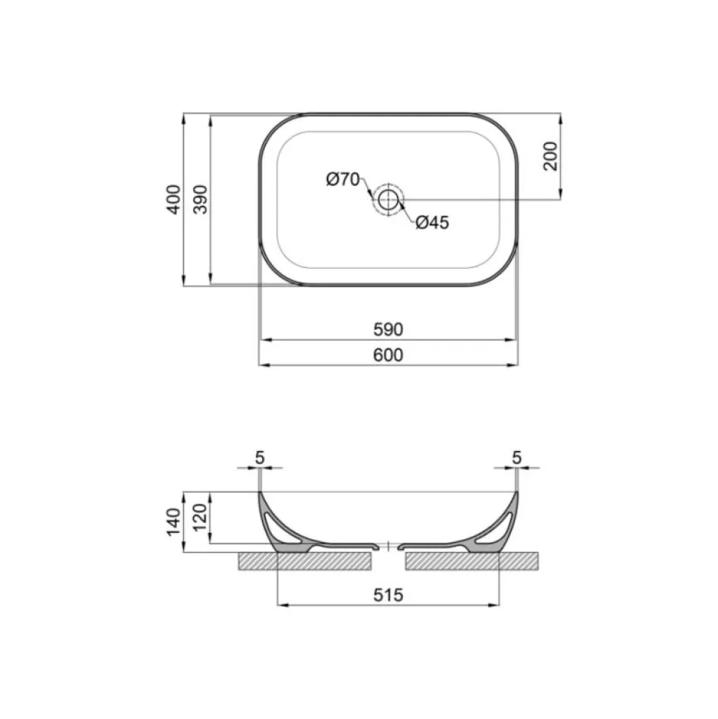 Раковина-чаша накладна Qtap Robin 610х400х145 чорний матовий (QT132143PMBMBN)- Фото 4
