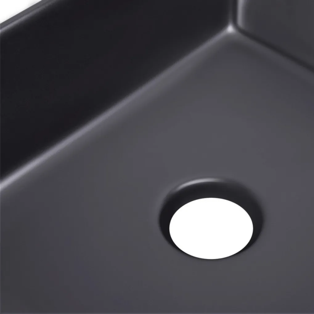 Раковина-чаша накладная Qtap Tern 480х370х135 черный матовый (QT176069MB)- Фото 3
