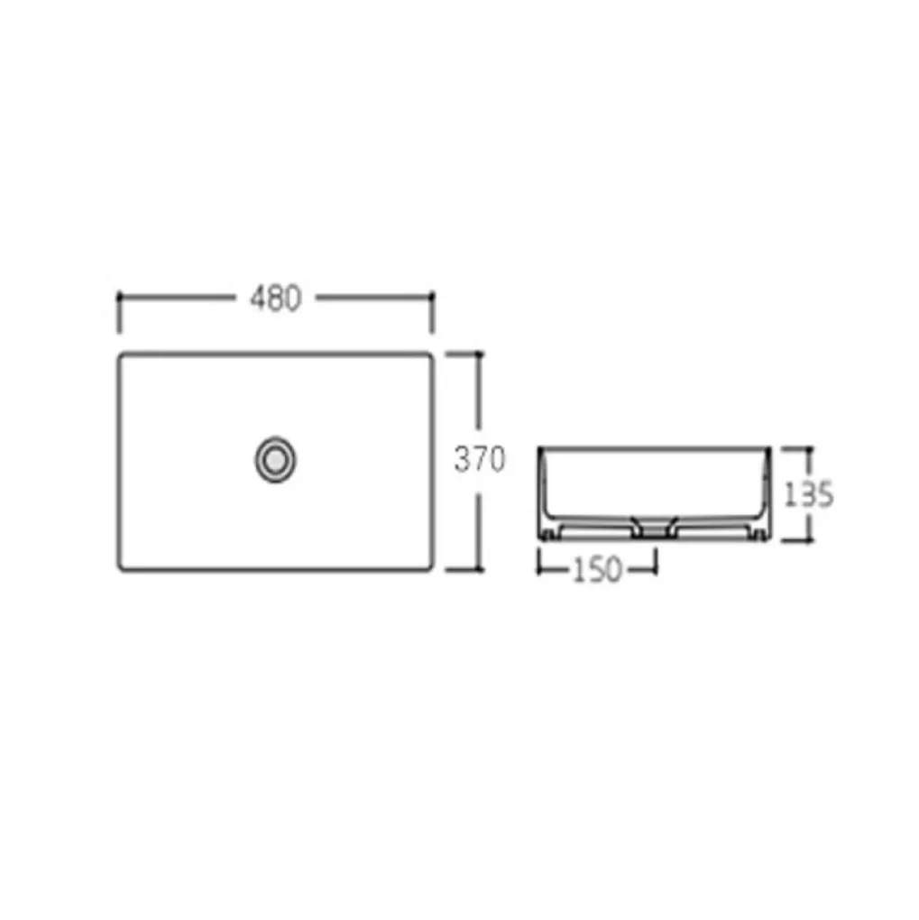 Раковина-чаша накладная Qtap Tern 480х370х135 черный матовый (QT176069MB)- Фото 4
