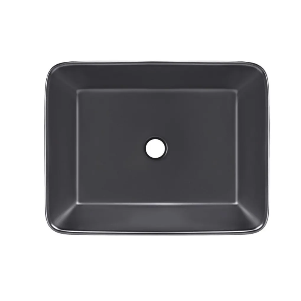 Раковина-чаша накладная Qtap Tern 480х370х135 черный матовый (QT176069MB)- Фото 1