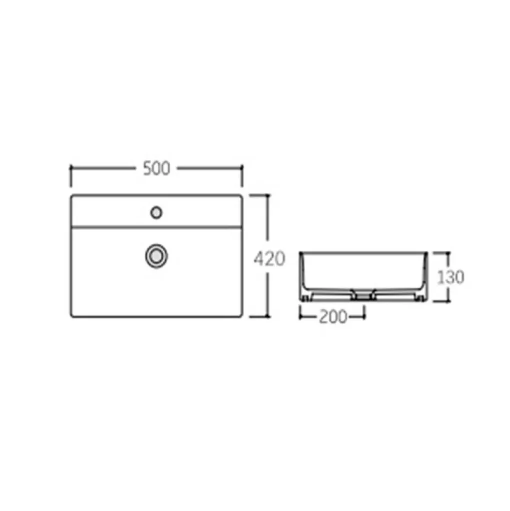 Раковина подвесная Qtap Nando LT 500х420х130 белый (QT12116146AW)- Фото 4