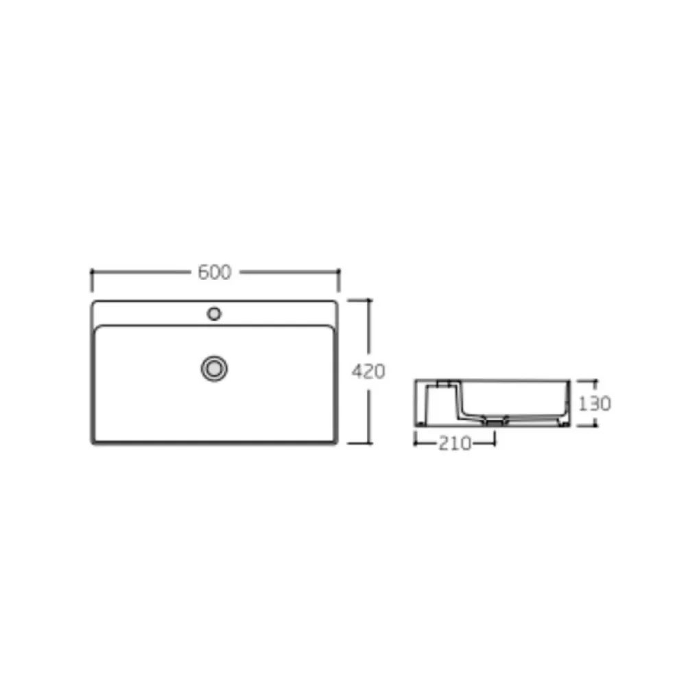 Раковина подвесная Qtap Nando LT 600х420х130 белый (QT12116146W)- Фото 4
