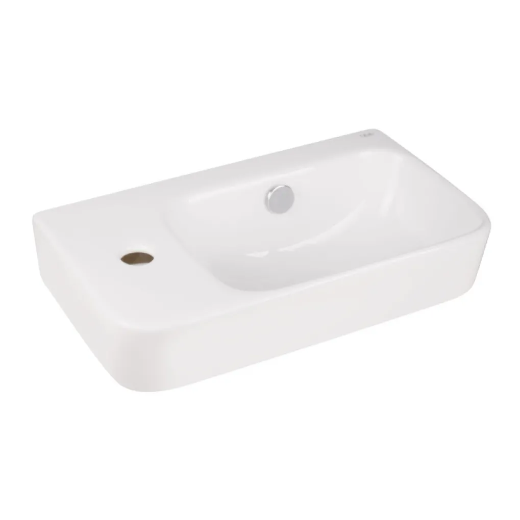 Раковина підвісна Qtap Tern 450х250х158 крило зліва білий (QT1711H02RW)- Фото 2