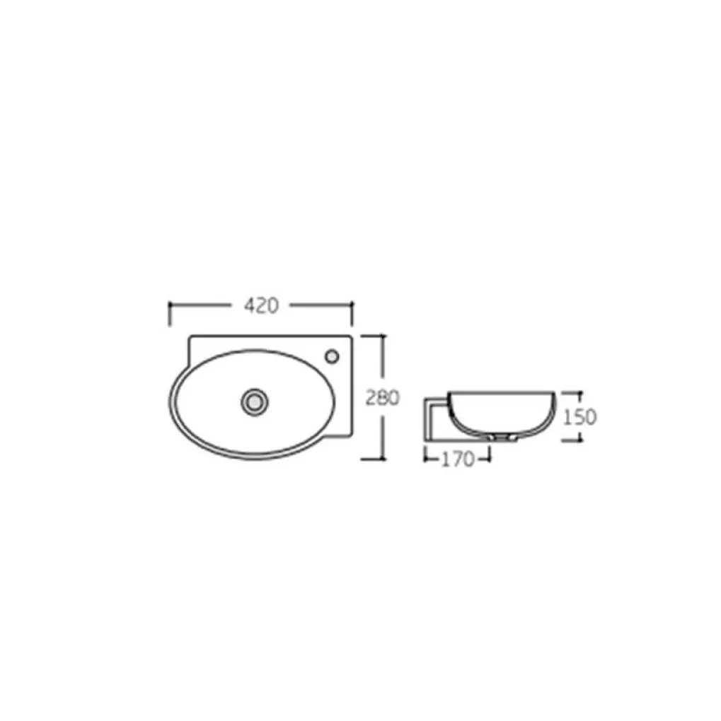 Раковина Qtap Leo 420x280x150 White QT11111008LW- Фото 4