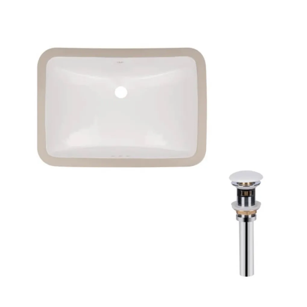 Раковина врізна прамокутна Qtap Stork 530x370x200 мм White + Донний клапан PU02O- Фото 1
