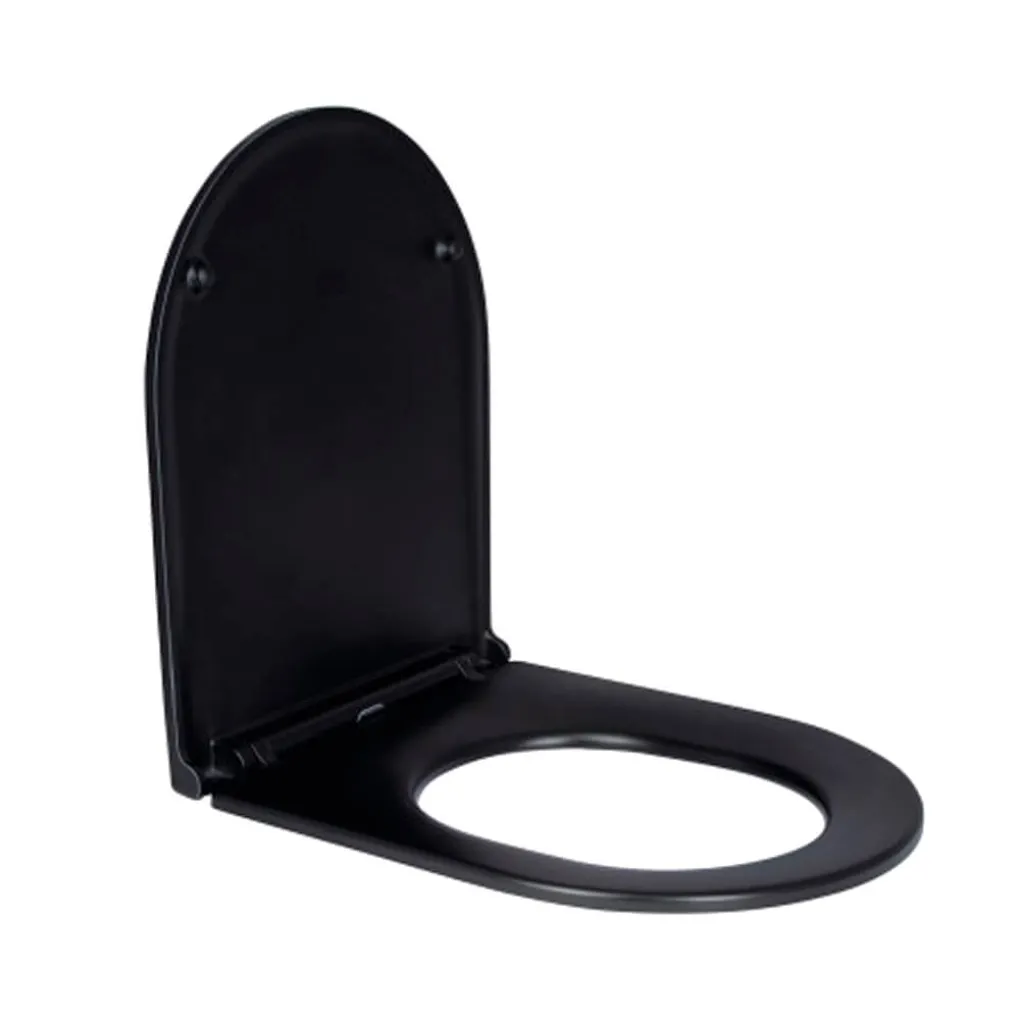 Сидіння для унітазу Qtap Robin з мікроліфтом Slim, чорний мат (QT99HY2411MB)- Фото 2