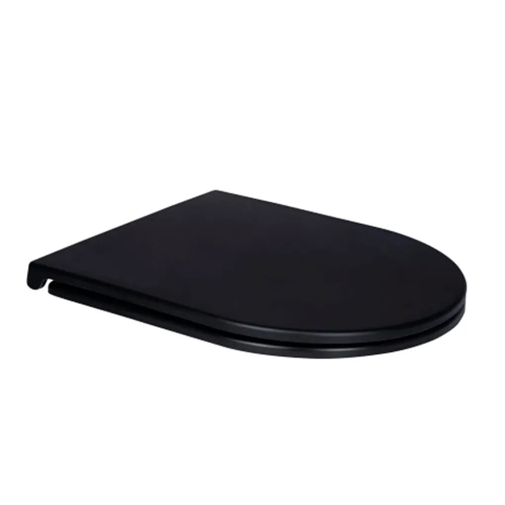 Сидіння для унітазу Qtap Robin з мікроліфтом Slim, чорний мат (QT99HY2411MB)- Фото 1