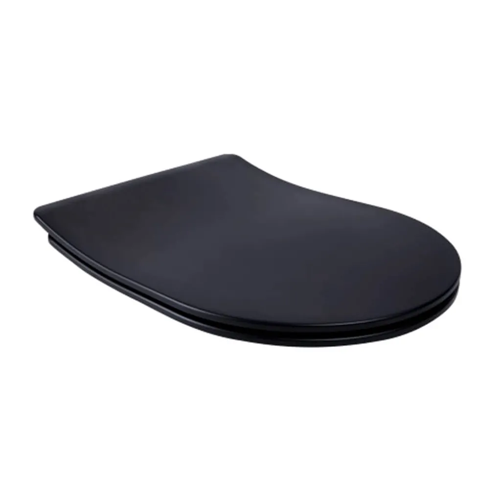 Сидіння для унітазу Qtap Robin, Scorpio з мікроліфтом Slim, чорний мат (QT99U184UF450MB)- Фото 1