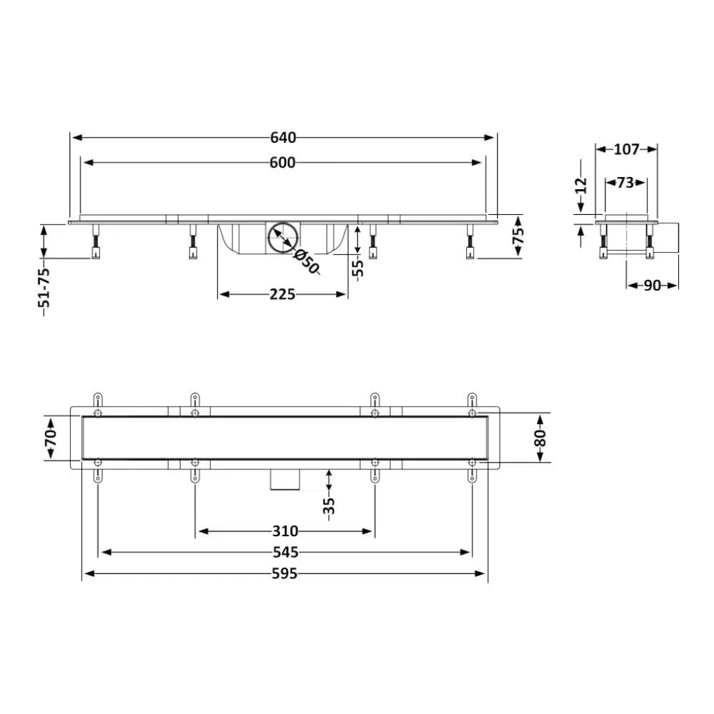 Трап Qtap Dry FA304-600 лінійний, 600х73 (QTDRYFA304600)- Фото 3