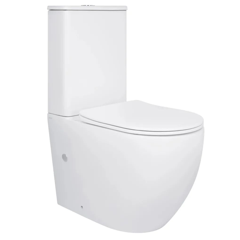 Напольный унитаз-компакт Qtap Robin Ultra Quiet безободковый с сиденьем Soft-close (QT13226089AW)- Фото 1