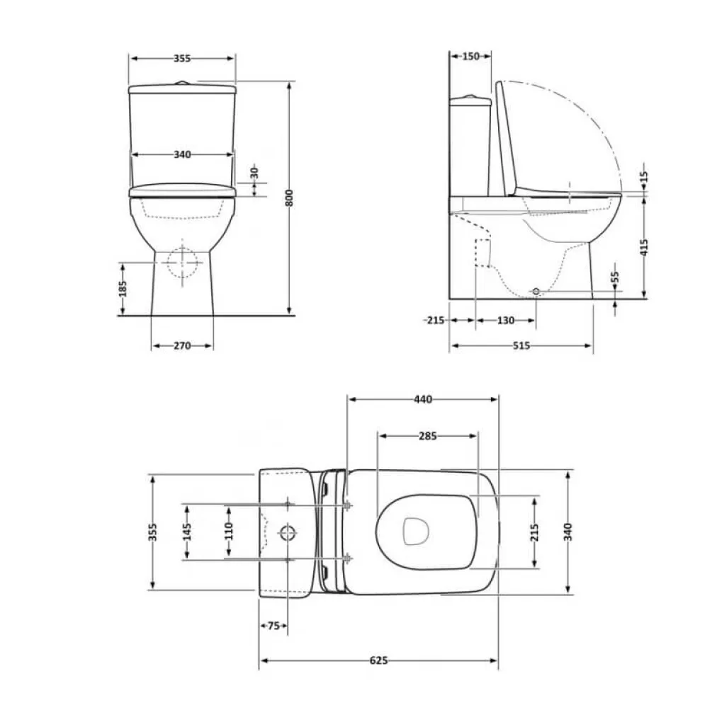 Унитаз-компакт Qtap Nando безободковый с сиденьем Soft-close QT12221222AW- Фото 4