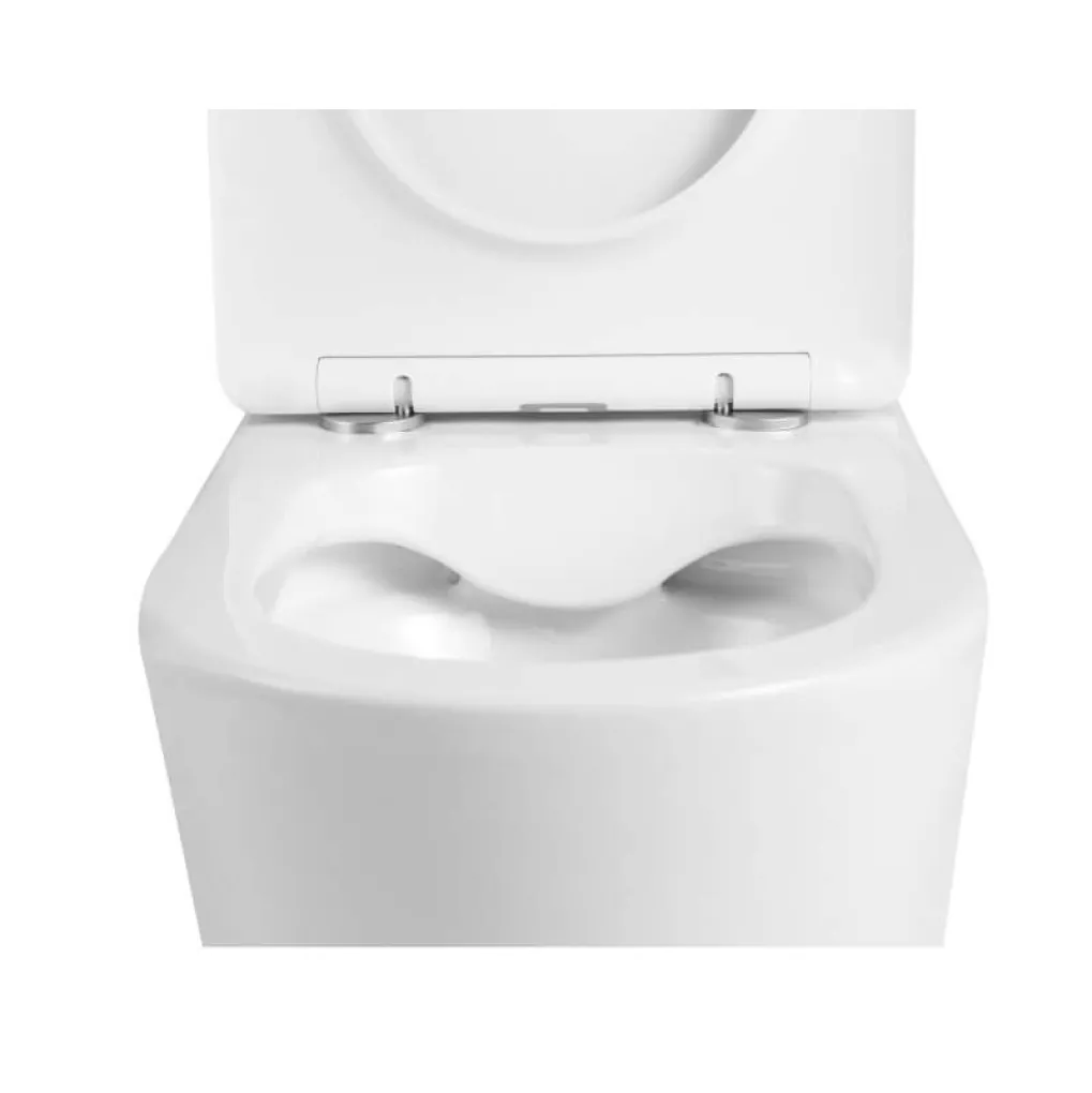 Унитаз-компакт Qtap Stork безободковый с сиденьем Soft-close QT15222178W- Фото 2