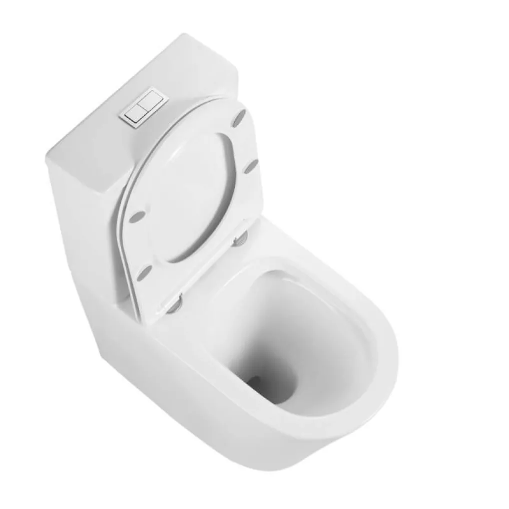Унитаз-компакт Qtap Stork безободковый с сиденьем Soft-close QT15222178W- Фото 3