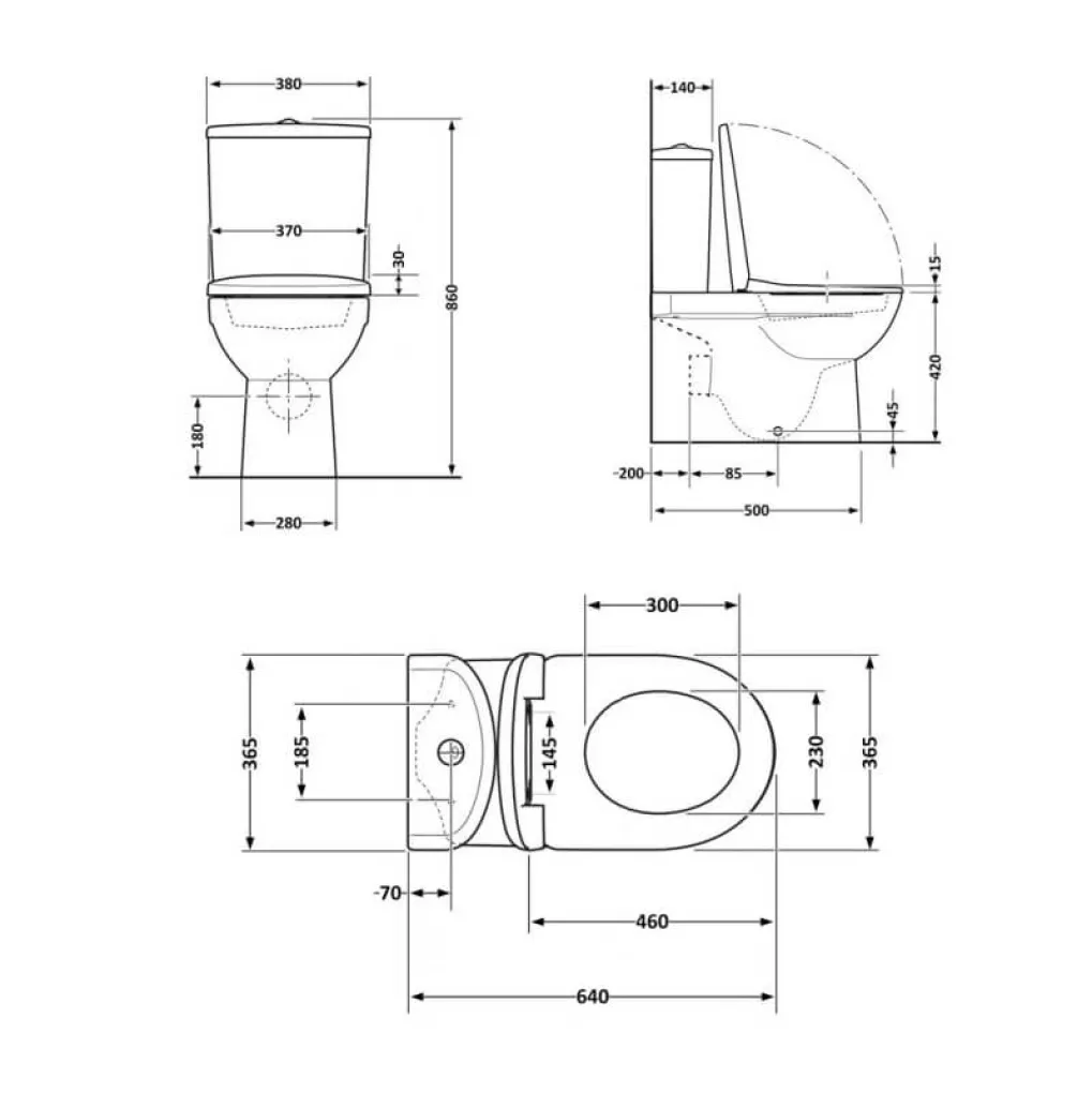 Унитаз-компакт Qtap Stork безободковый с сиденьем Soft-close QT15222178W- Фото 4