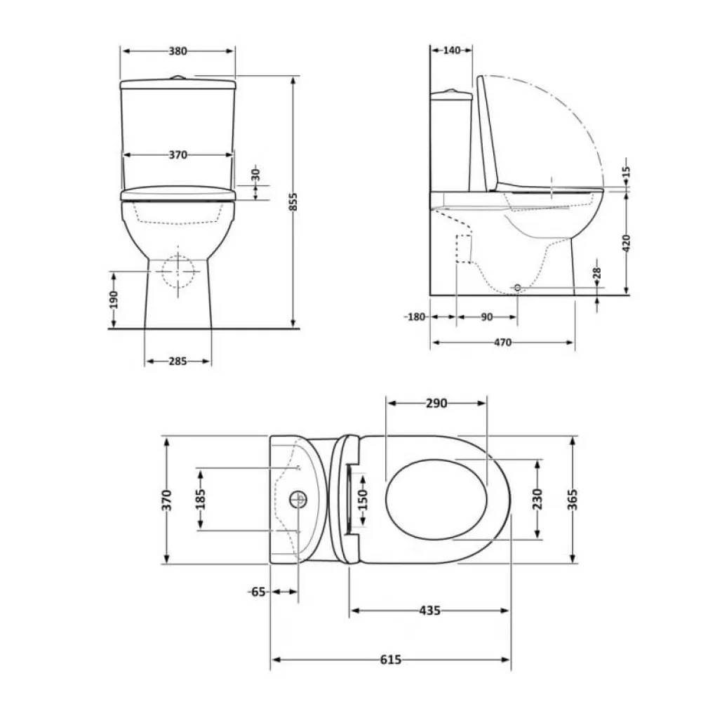 Унитаз-компакт Qtap Stork безободковый с сиденьем Soft-close QT15222179W- Фото 4