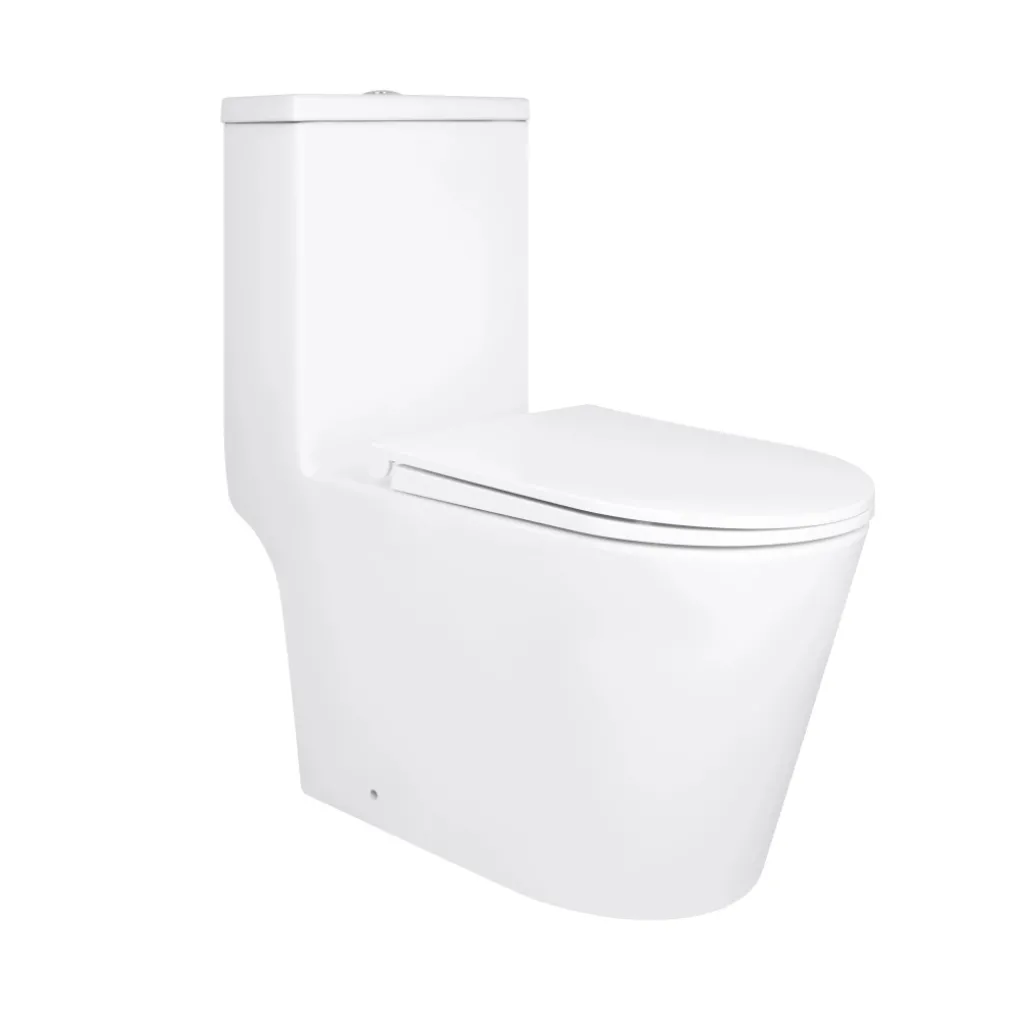 Унітаз-моноблок Qtap Kolibri безобідковий з сидінням Soft-close білий (QT10226380W)- Фото 1