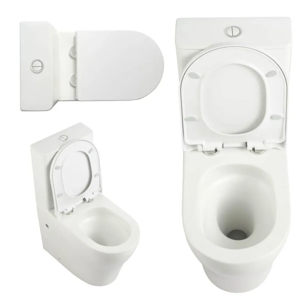Унітаз підлоговий Qtap Virgo безобідковий з сидінням Soft-close білий (QT18226092AW)- Фото 3