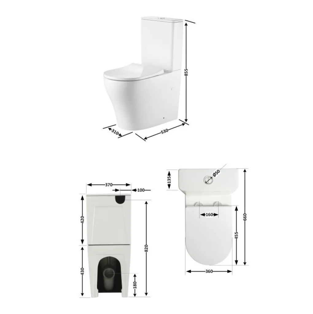 Унітаз підлоговий Qtap Virgo безобідковий з сидінням Soft-close білий (QT18226092AW)- Фото 4