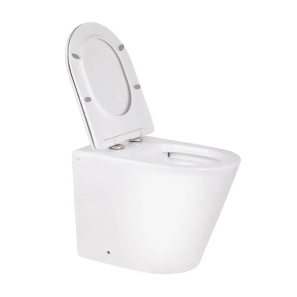 Унитаз напольный Qtap Swan безободковый с сиденьем Soft-close QT16223178W- Фото 2