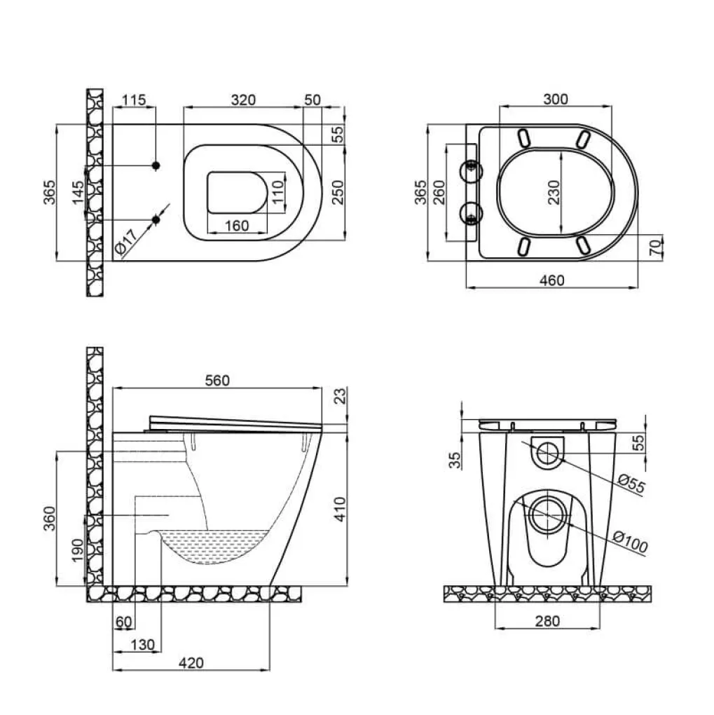 Унитаз напольный Qtap Swan безободковый с сиденьем Soft-close QT16223178W- Фото 4