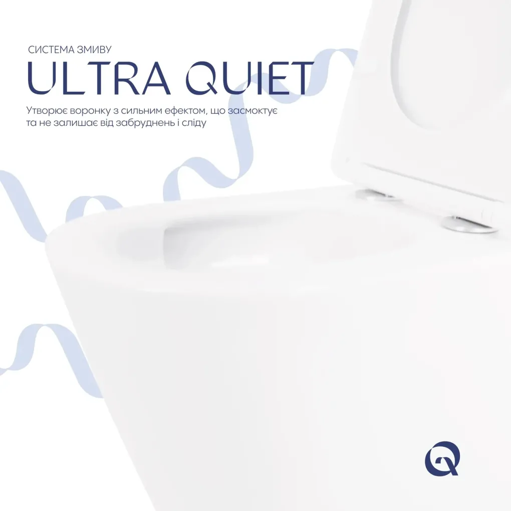 Унитаз подвесной Qtap Swan Ultra Quiet безободковый с сиденьем Soft-close (QT16335180W)- Фото 3