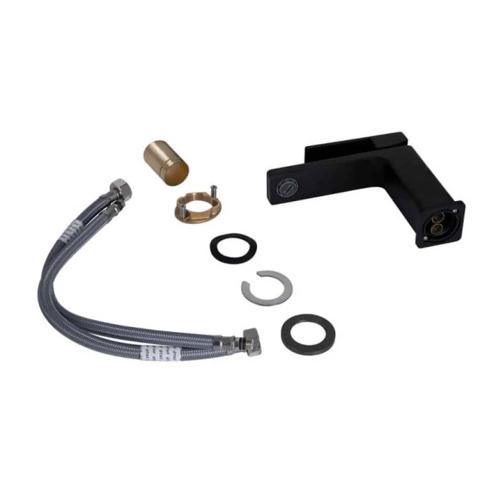 Змішувач для раковини Qtap Gemini Black Matt (QTGEM270BLM45674)- Фото 2