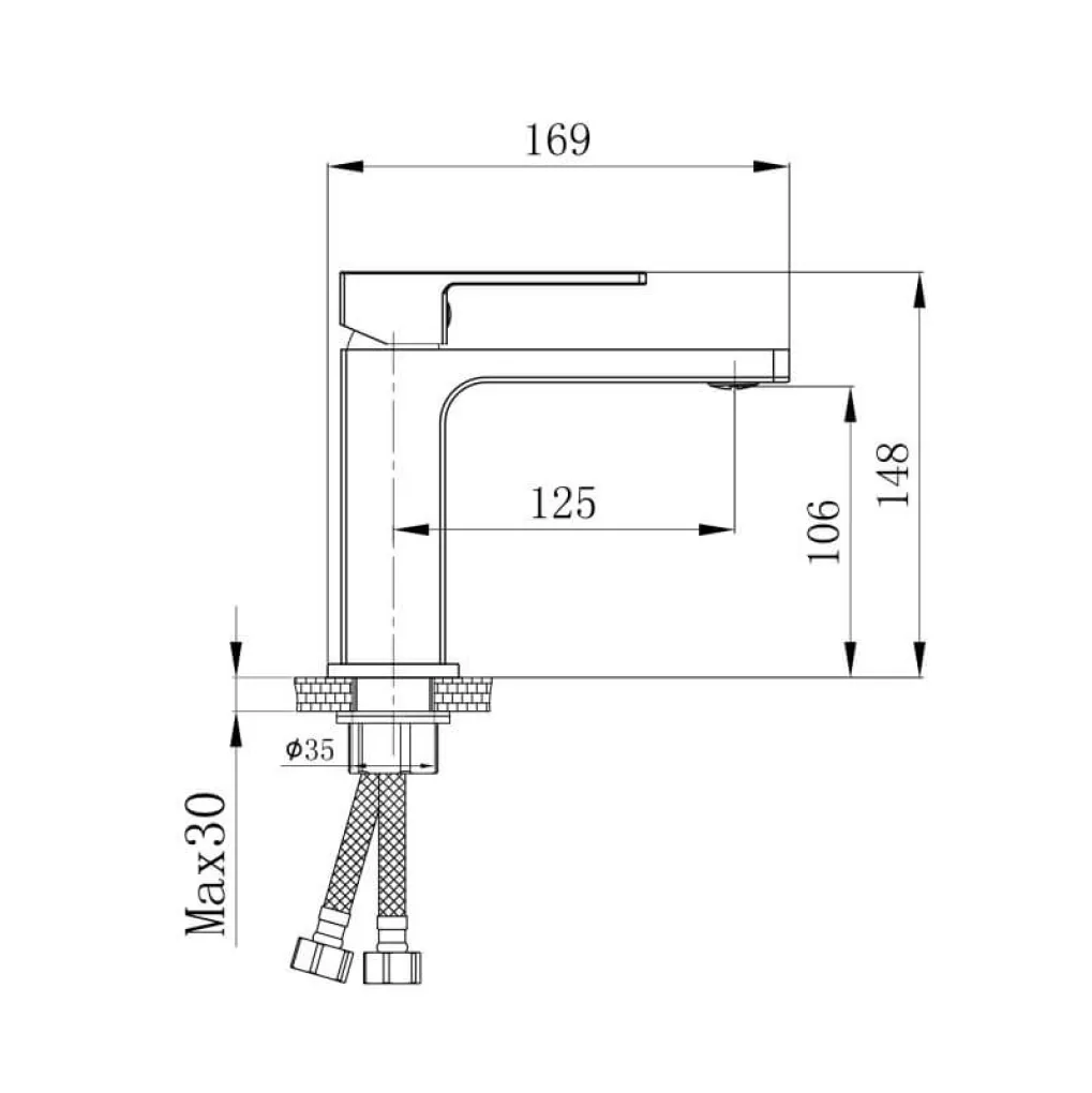 Змішувач для раковини Qtap Gemini Black Matt (QTGEM270BLM45674)- Фото 4