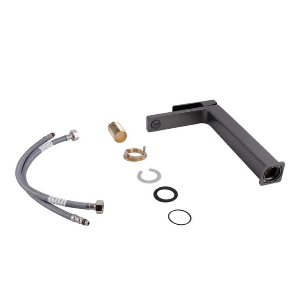 Змішувач для раковини Qtap Gemini високий Gunmetal Black (QTGEM269GMB45680)- Фото 2