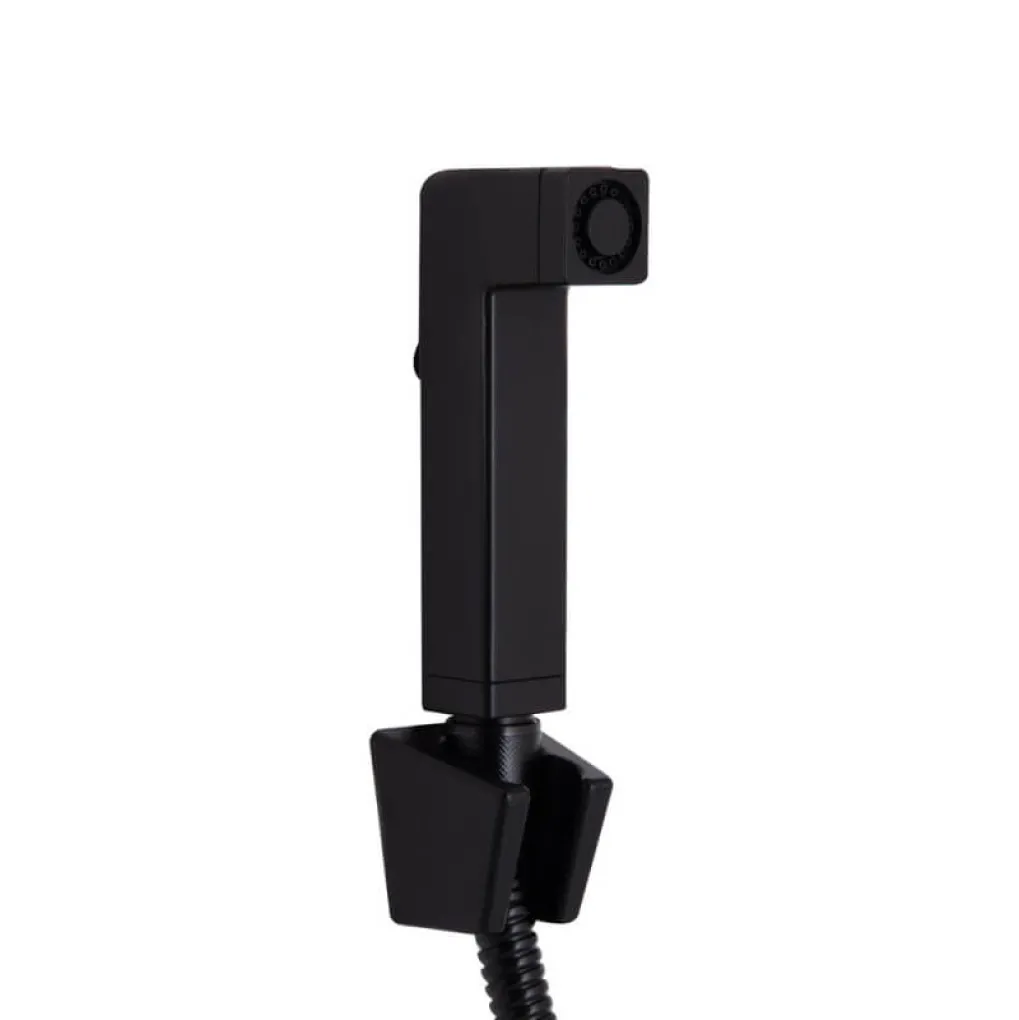 Змішувач для раковини Qtap Gemini з гігієнічним душем Black Matt (QTGEM272BLM45690)- Фото 2