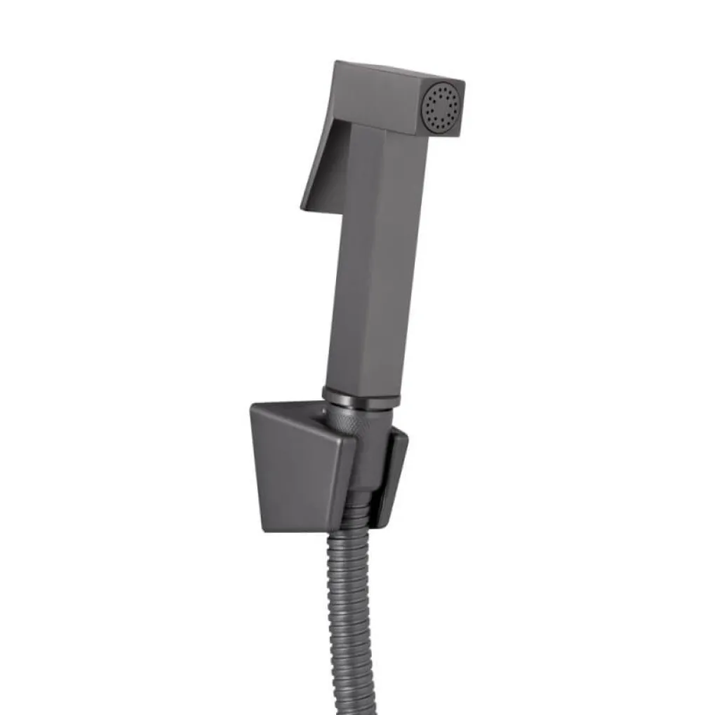 Смеситель для раковины Qtap Gemini с гигиеническим душем Gunmetal Black (QTGEM272GMB45692)- Фото 2