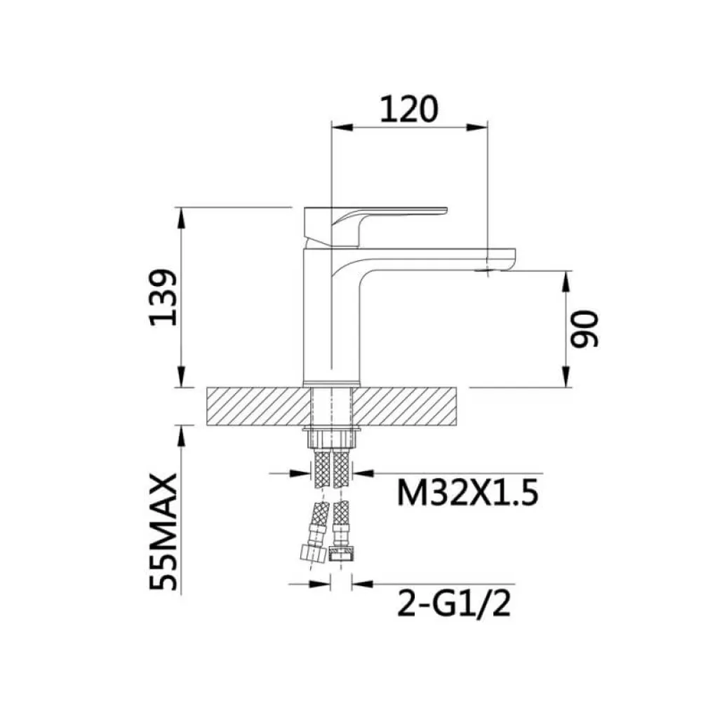 Змішувач для раковини Qtap Jay Black Matt (QTJAY270BLM45545)- Фото 4