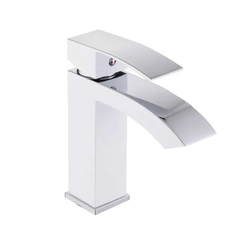 Смеситель для раковины Qtap Swan Cascada Chrome/White (QTSWA270CRW45568)- Фото 1