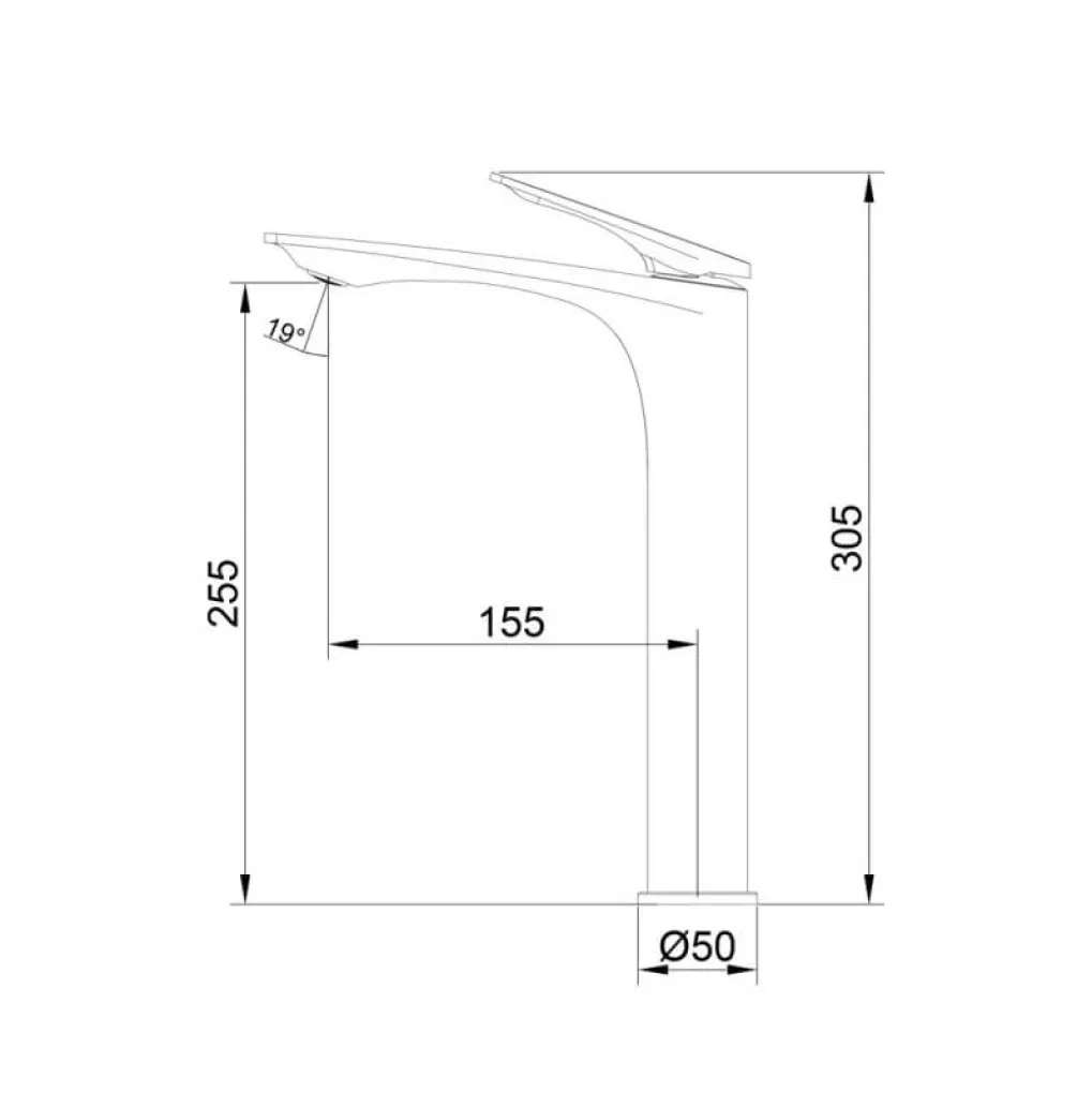 Смеситель для раковины Qtap Vlasta New высокий Gunmetal Black (QTVLA269GMB45653)- Фото 4