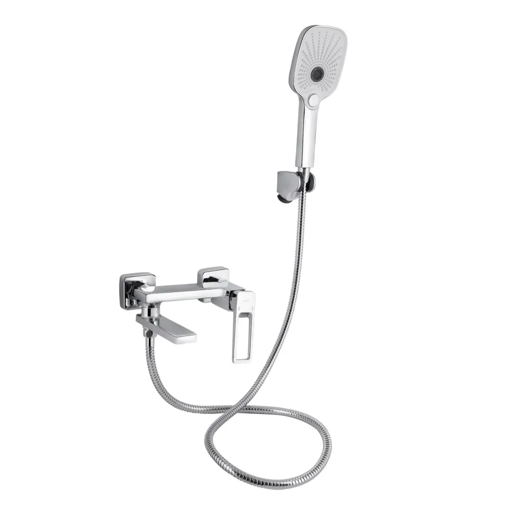 Змішувач для ванни Qtap Gemini Loopi з душовим гарнітуром хром (QTGEM260CRM45701)- Фото 1