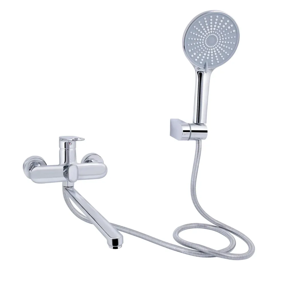 Змішувач для ванни Qtap Jay з душовим гарнітуром хром (QTJAY2601CRM45540)- Фото 1